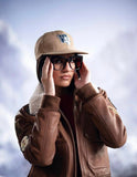 Premium Women’s Men's Unisex Brown Shearling-Collar Leather Bomber Jacket – Vintage Aviator Flight Style