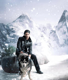 Men Women Flight Bomber Jacket in Black Leather – Retro Shearling Collar Design