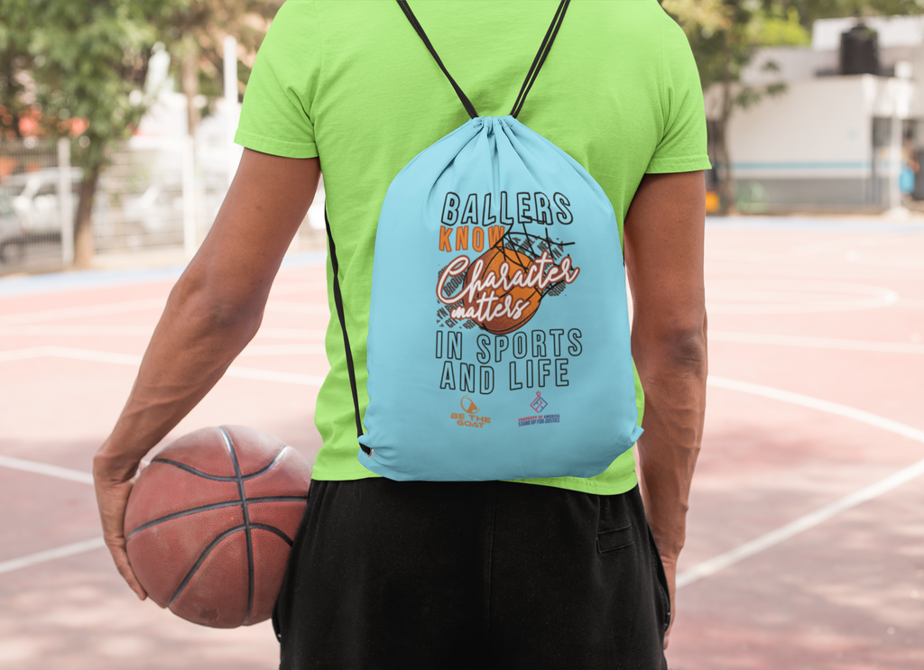 Drawstring Backpack Bag BALLERS KNOW CHARTHER MATTERS IN SPORTS & LIFE
