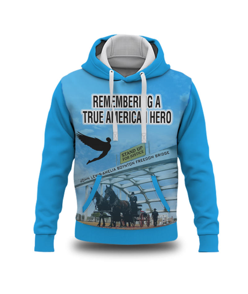 Remembering John Lewis - A True American Hero Sublimated Blue Sweatshirt