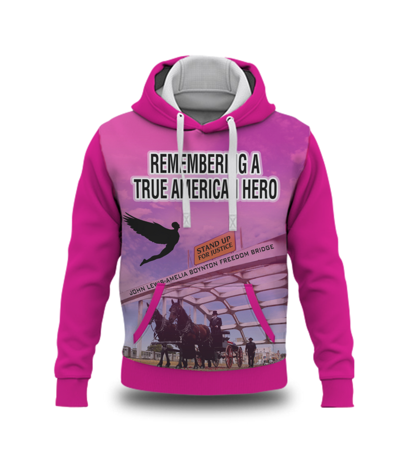 Remembering John Lewis - A True American Hero Sublimated Pink Sweatshirt