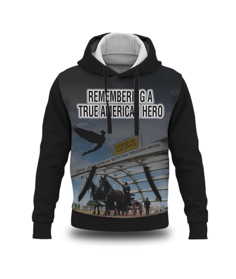 Remembering John Lewis - A True American Hero Sublimated Black Sweatshirt