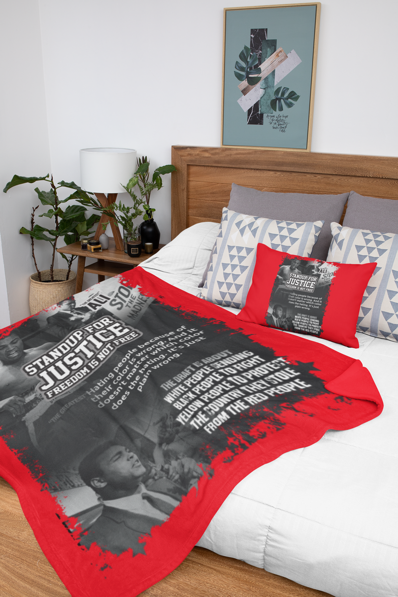 MUHAMMAD ALI "FREEDOM IS NOT FREE" THROW BLANKET