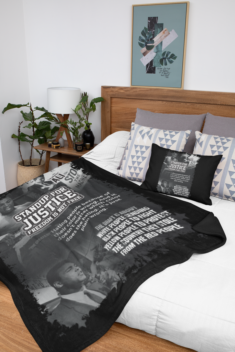 MUHAMMAD ALI "FREEDOM IS NOT FREE" THROW BLANKET