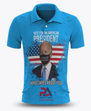 Load image into Gallery viewer, Vote for an American President who cares about you! Blue Polo